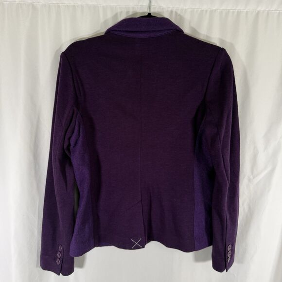 Talbots Blazer Women's 8P Solid Purple 2 Button Front Wool Blend Pockets - Picture 8 of 10